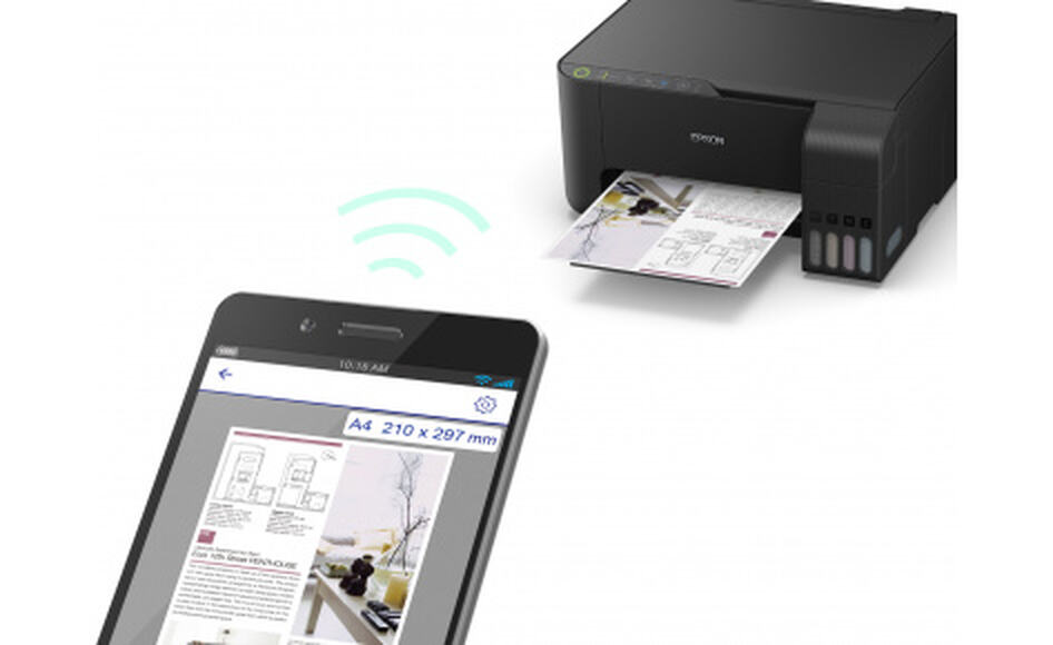 МФУ струйный EPSON L3150, A4, цветной, струйный, черный [c11cg86409]