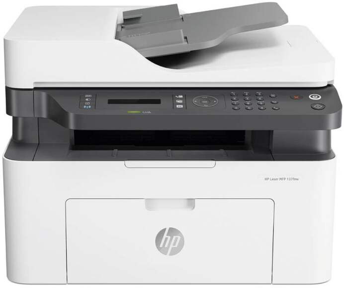 МФУ лазерный HP Laser 137fnw,  A4,  лазерный,  белый [4zb84a]