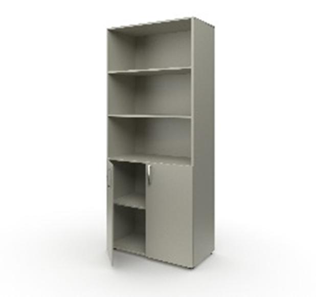 Шкаф широкий полуоткрытый , ЛДСП "серый", 854х445х2010 мм