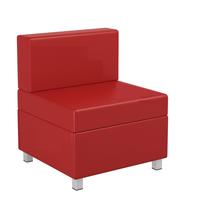 Кресло модульное на металлокаркасе, каркас: серый. Экокожа: серая, красная, синяя, 600х610х720 мм