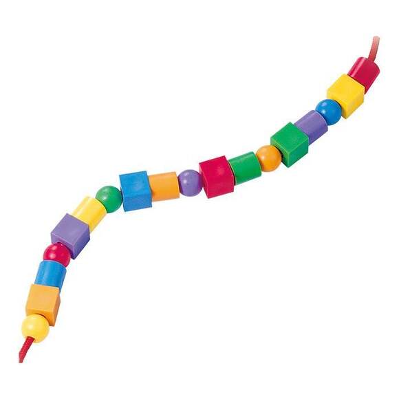 Обучающий набор PLASTIC BEADS / Шнуровка - Пластиковые бусы , 3+