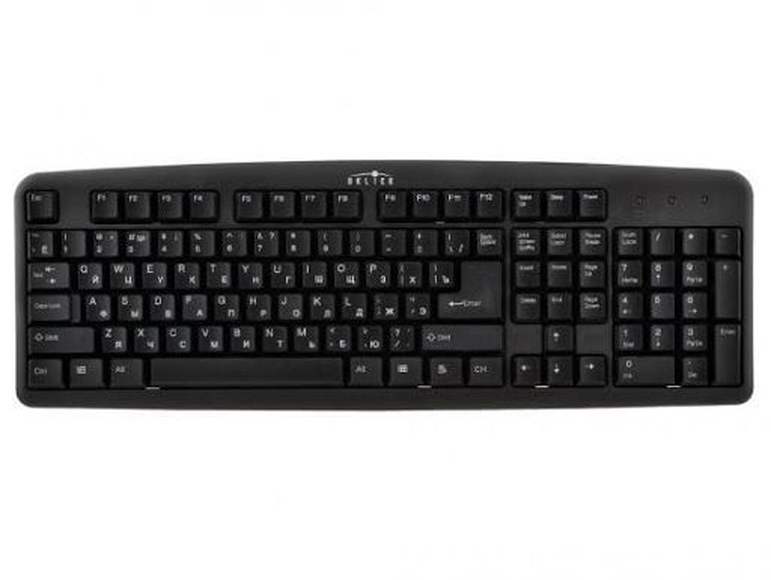 Клавиатура OKLICK 100M, черный, интерфейс: USB, стандартная, классической формы