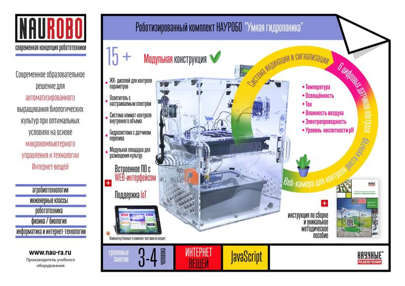 Роботизированный комплект НАУРОБО "Умная гидропоника"