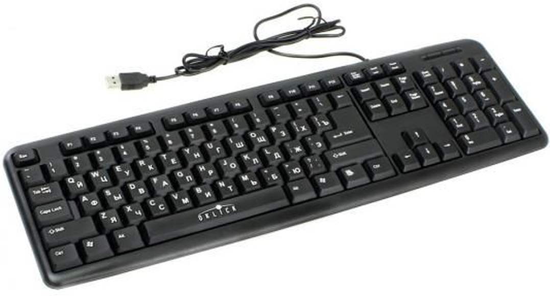 Клавиатура OKLICK 180M, черный, интерфейс: PS/2, стандартная, классической формы